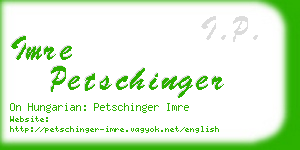 imre petschinger business card